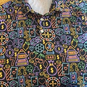 Men's Neon Casino Print Shirt